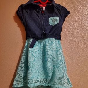 Girls lace blue dress